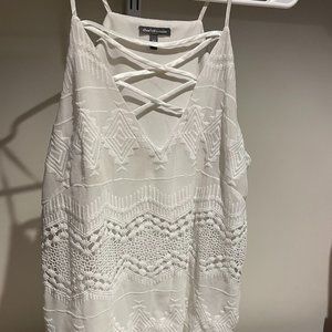 Charlotte Russe XS Silk/Lace Layered Tank Top